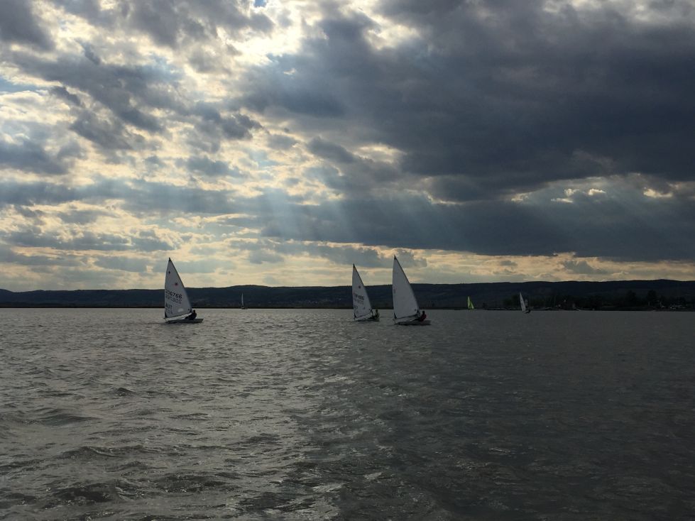 Laser-Segeln am Neusiedlersee bei Regen und Sturm
